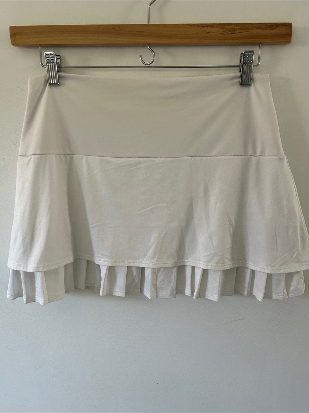 K-Swiss Tennis Prep Skort White Size XL with Pleated Trim Activewear Athleisure